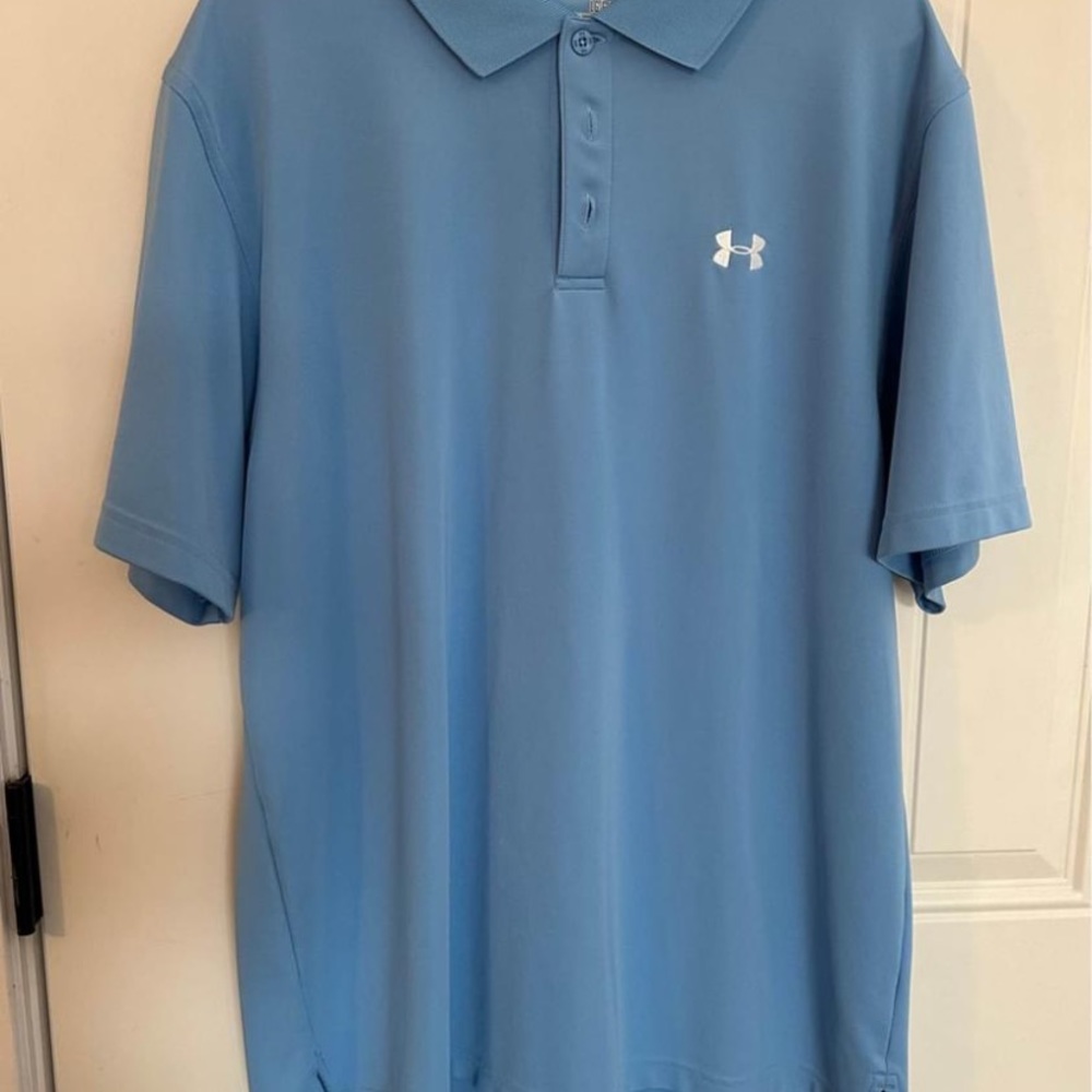 Large Light Blue Under Armour polo